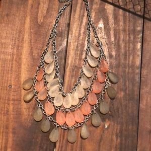 Frosted beaded statement necklace